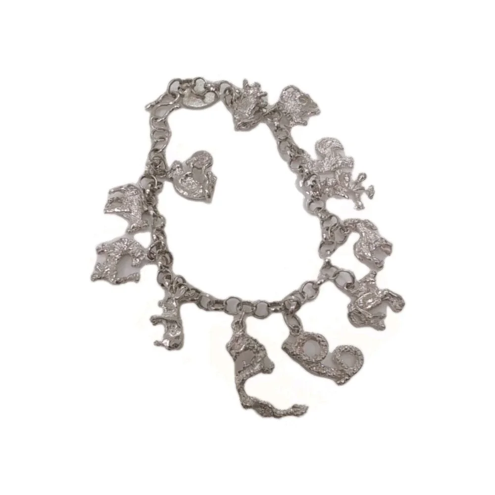 12 Animal Charm Bracelet Chinese Zodiac Silver 7